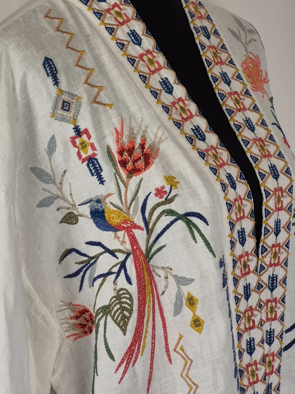 Johnny Was Watipaso Linen Open Front Kimono / Cardigan - Size L